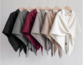 Poncho Cape en Laine Chinée - Écharpe Châle Enveloppant