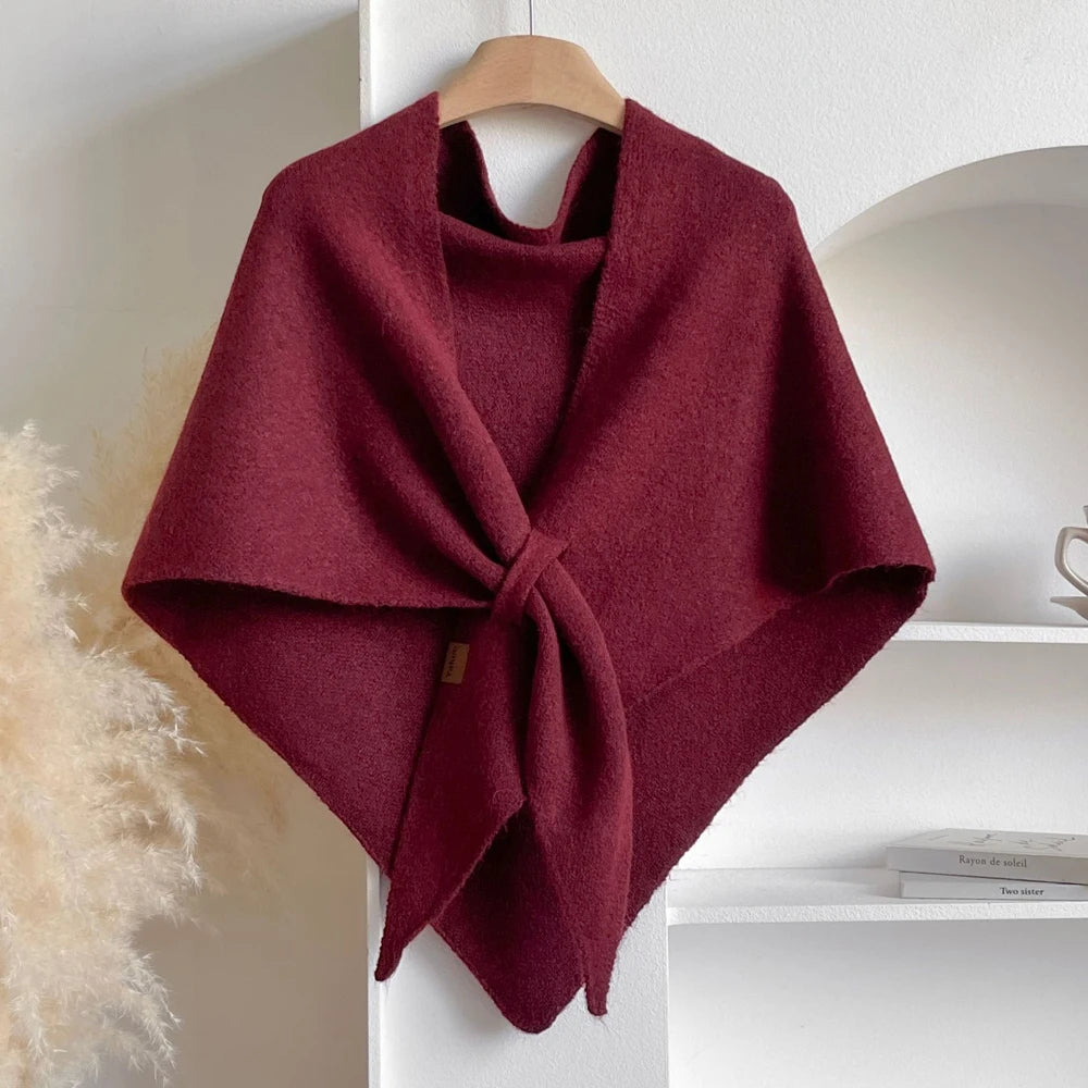 Poncho Cape en Laine Chinée