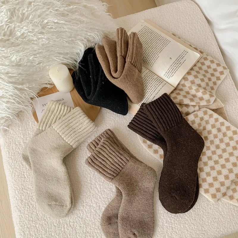chaussettes en polaire tricotée