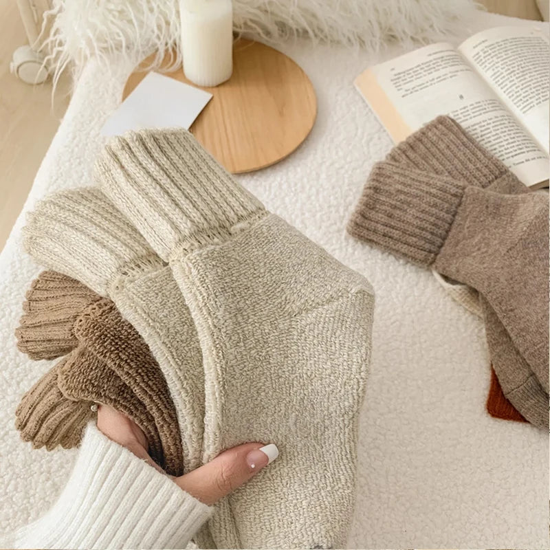 chaussettes en polaire tricotée