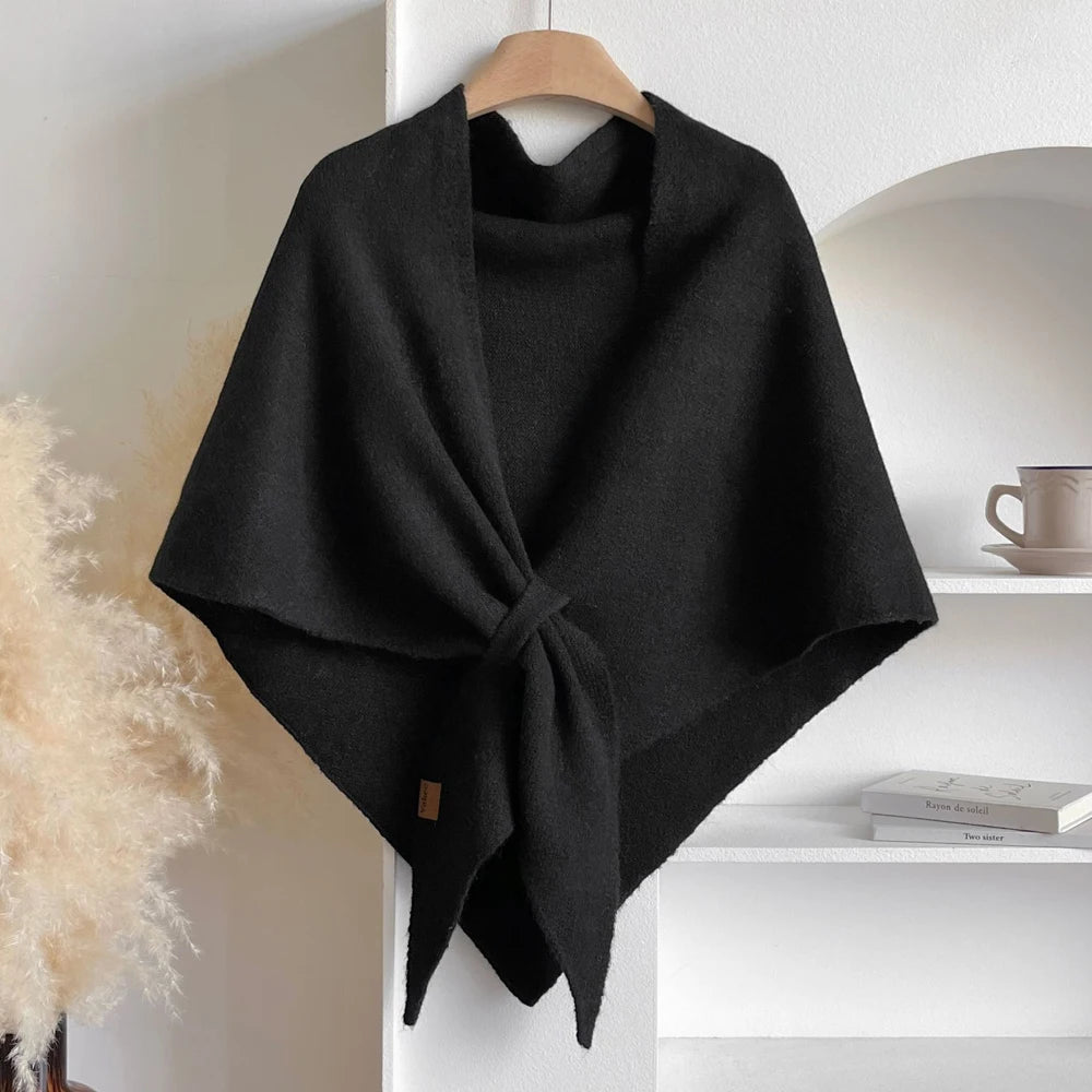 Poncho Cape en Laine Chinée