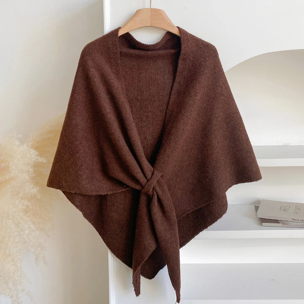 Poncho Cape en Laine Chinée